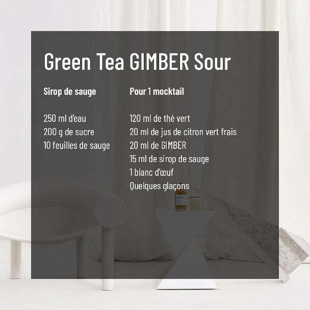 Ingrédients pour un Green Tea Gimber Sour
